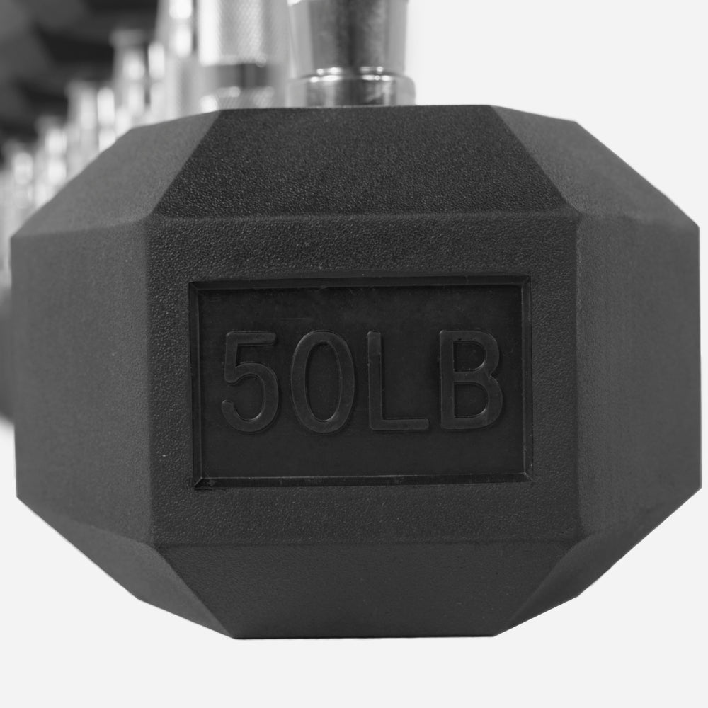 550 LB Rubber Dumbbell Set (5-50 LB)