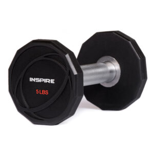 5 Pound Rubber Dumbbell by Inspire Fitness