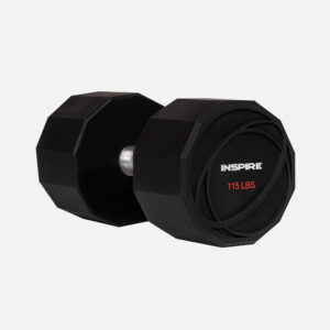 115 Pound Rubber Dumbbell by Inspire Fitness