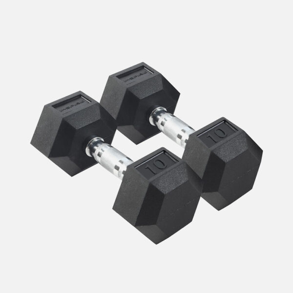 10 Pound Rubber Dumbbells from Inspire Fitness