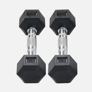 5 Pound Rubber Dumbbells by Inspire Fitness
